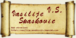 Vasilije Spasković vizit kartica